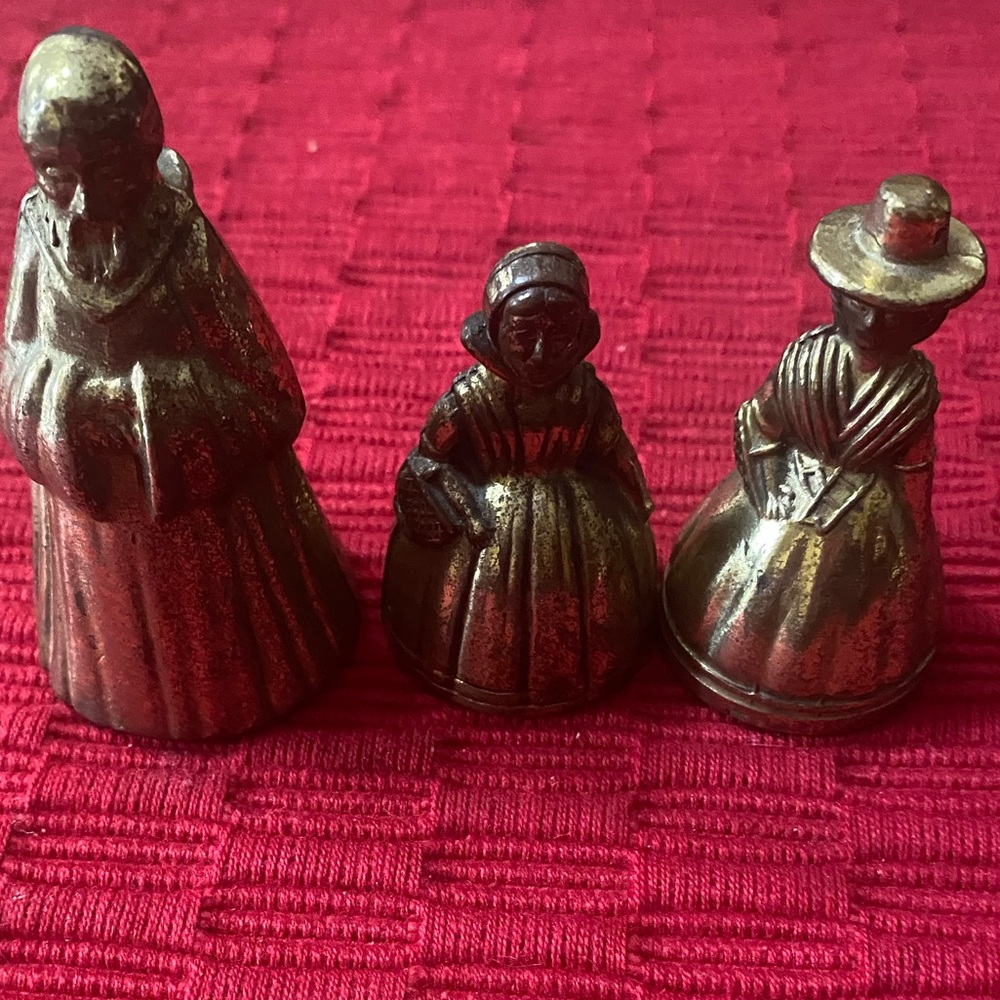 Antique brass bells set of 3